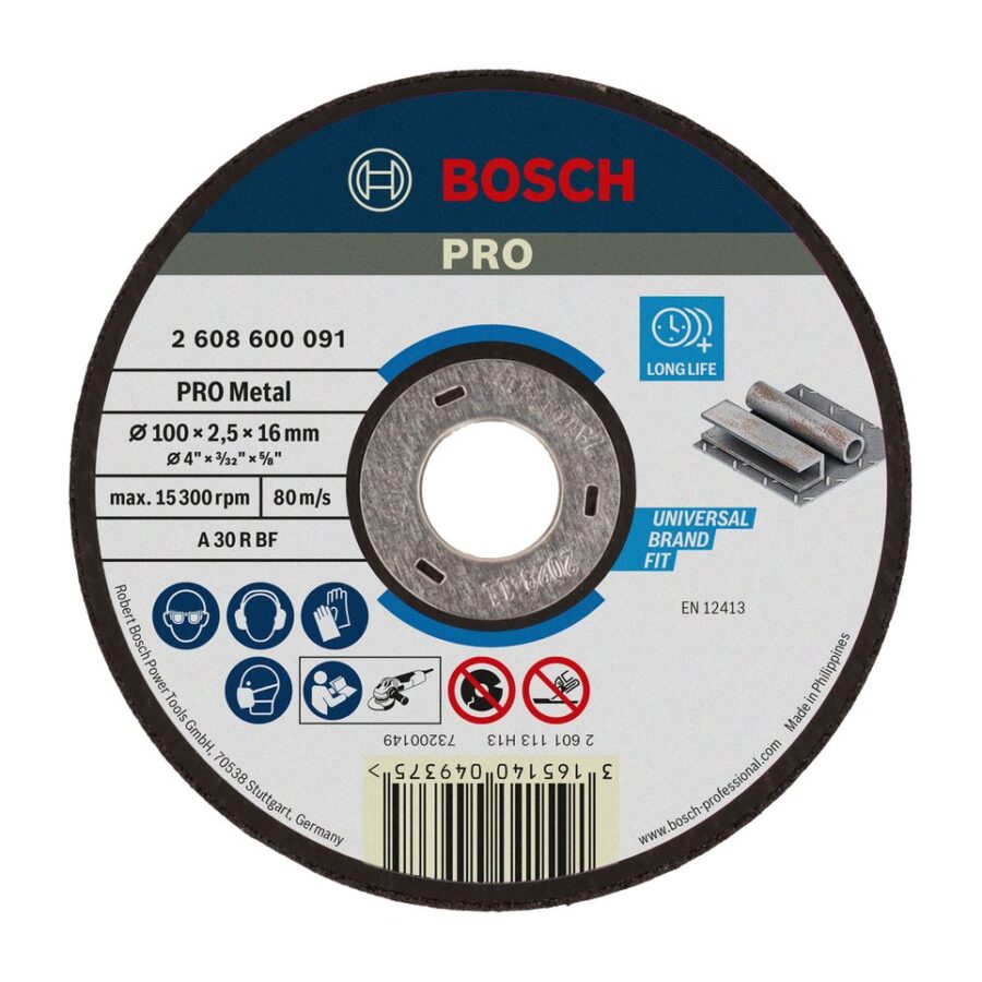 Bosch Batu Gerinda Potong Berpengikat PRO Metal 100 x 2 x 16 mm