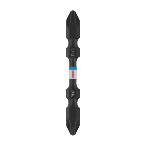 Bosch Bit Ujung Ganda Alur Panjang PRO Impact – PRO Softwood and Stainless Steel Long Groove Double-Ended Impact Bit, PH2, 65 mm, 10 pcs