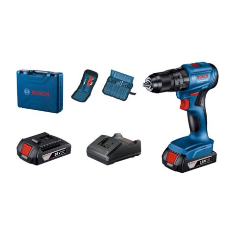 Bosch Professional GSB 185-LI Mesin Bor Tembok Cordless Impact Drill 13mm Set 2 Baterai Original