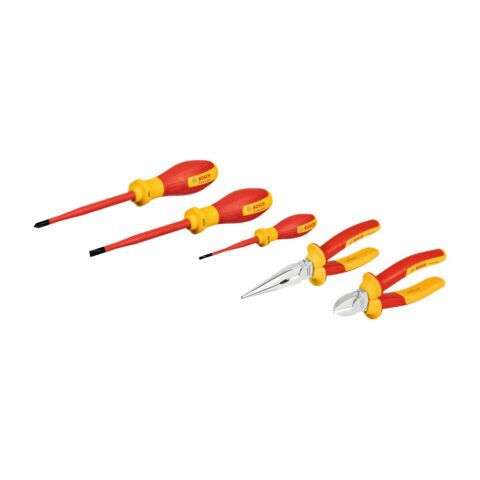 Bosch Set Hand Tools Insulasi – VDE Hand Tools Mixed Set, 5 pcs