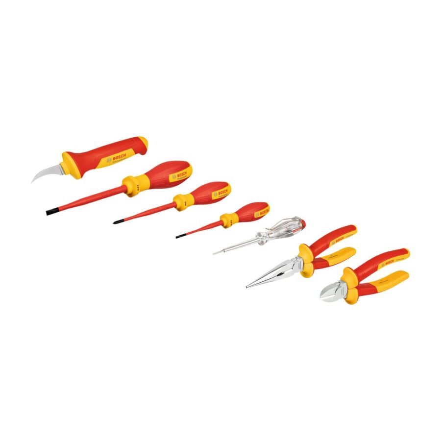 Bosch Set Hand Tools Insulasi – VDE Hand Tools Set, 7 pcs