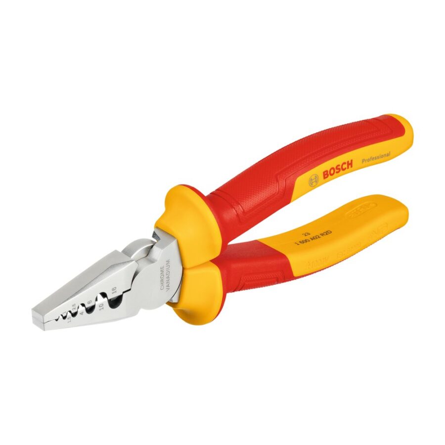 Bosch Tang Skun Insulasi – VDE Crimping Pliers, 180 mm